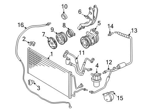 2000 Buick Century A/C Condenser, Compressor & Lines Diagram