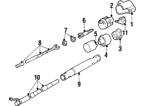 1990 Chevy Caprice Steering Column Assembly Diagram 1 - Thumbnail