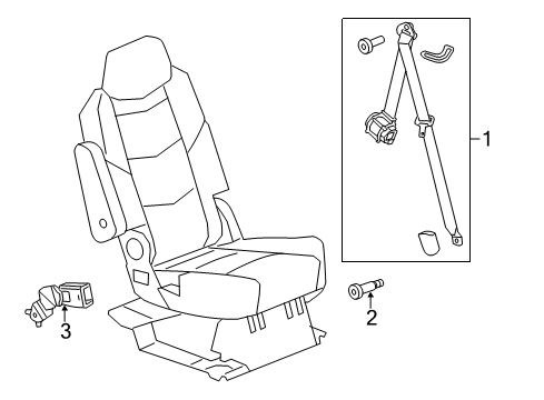 2018 GMC Yukon XL Rear Seat Belts Diagram 1 - Thumbnail