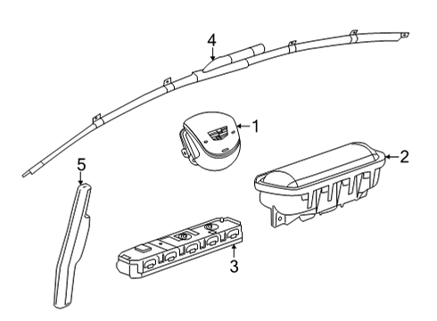 2023 Cadillac CT4 Air Bag Components Diagram