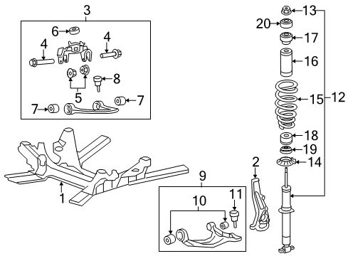 2010 Cadillac CTS Front Suspension, Control Arm Diagram 3 - Thumbnail