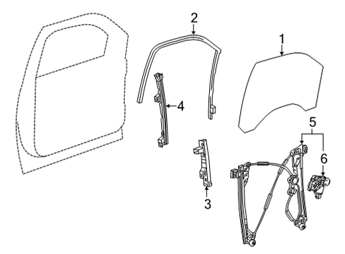 2020 Chevy Silverado 3500 HD Front Door, Body Diagram 1 - Thumbnail