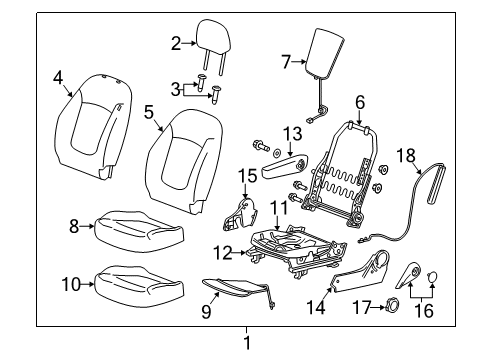 2014 Chevy Spark Restraint Assembly, Front Seat Head *Titanium Diagram for 95063839