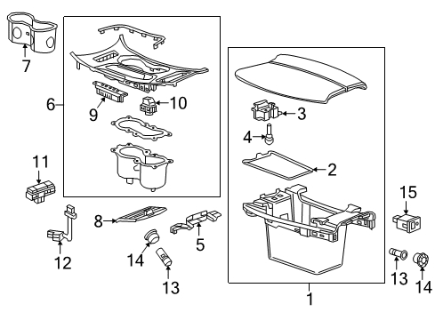 2019 Buick Envision Armrest Assembly, F/Flr Cnsl *Black Diagram for 84336256