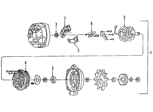 1993 Chevy Caprice BRACE, Generator Mounting Diagram for 10105377