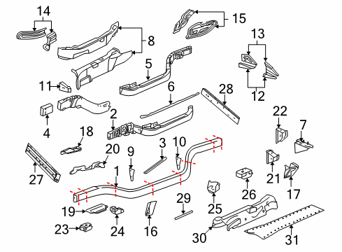 2004 Cadillac XLR Reinforcement, Floor Panel Tunnel Panel Diagram for 15818293