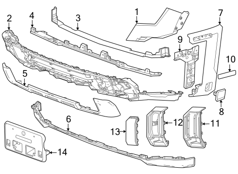 2024 GMC Sierra 3500 HD EMBLEM ASM-FRT BPR FASCIA *EXTERIOR BRIM Diagram for 85004675