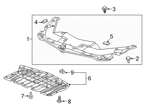 2016 Cadillac ATS Splash Shields Diagram 3 - Thumbnail