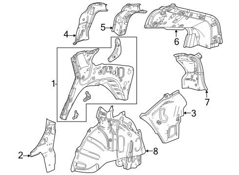 2024 Cadillac LYRIQ Inner Structure - Quarter Panel Diagram