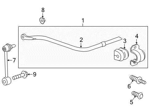 2023 Chevy Camaro Stabilizer Bar & Components - Rear Diagram 2 - Thumbnail