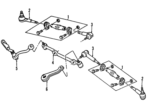 1999 GMC Sonoma P/S Pump & Hoses, Steering Gear & Linkage Diagram