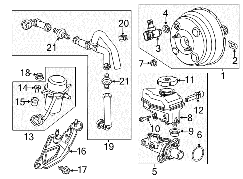 2012 Chevy Impala Reservoir Asm,Brake Master Cylinder Diagram for 19257185