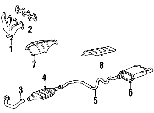 1996 Chevy Beretta Exhaust Pipe Diagram for 22638351