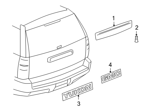 2011 GMC Yukon Exterior Trim - Lift Gate Diagram 2 - Thumbnail