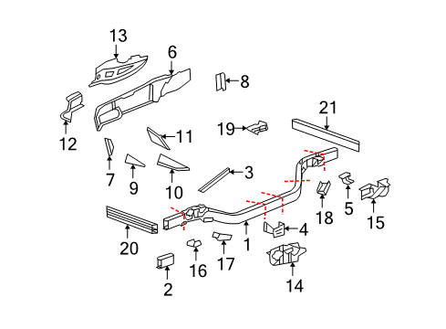 2007 Chevy Corvette Brace Asm,Floor Panel Tunnel Panel Rear Diagram for 19167814