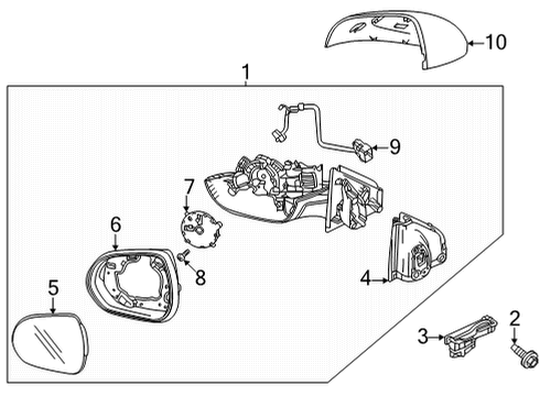 2022 Buick Encore GX Gasket, O/S Rr View Mir Diagram for 42676123