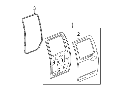 2006 Chevy Colorado Panel, Rear Side Door Outer Diagram for 15219053