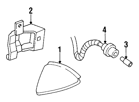 1988 Pontiac Grand Prix Lamp Assembly, Front Side Marker L.H. Diagram for 5974717