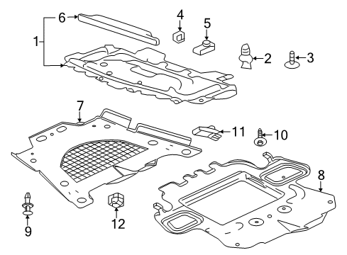 2012 Cadillac CTS Deflector Assembly, Front Air Diagram for 15849031