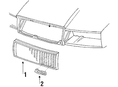 1991 Buick Riviera Radiator Grille Emblem Diagram for 25519707