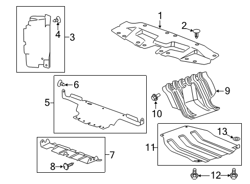 2013 GMC Sierra 3500 HD Splash Shields Diagram