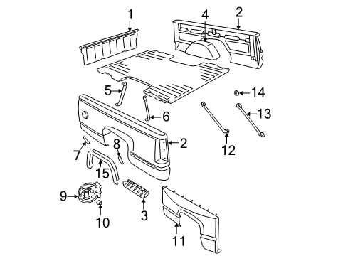 1999 GMC C2500 Front & Side Panels Diagram 2 - Thumbnail