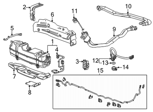 2023 Cadillac Escalade ESV Canister Assembly, Aux Evap Emis Diagram for 84492877