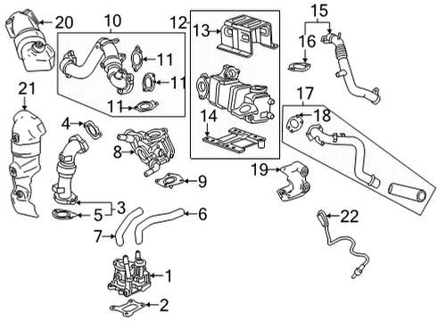 2020 Chevy Silverado 2500 HD Gasket, Egr Cooler Pipe Diagram for 12648141