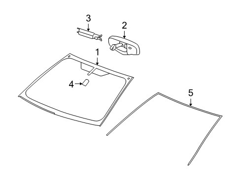 2009 Chevy Malibu Windshield Glass, Reveal Moldings Diagram 2 - Thumbnail