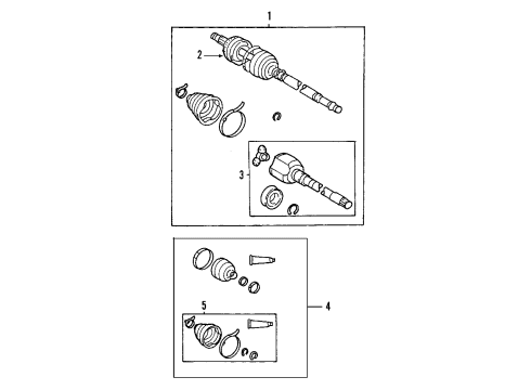 2004 Pontiac Vibe Front Axle Shafts & Joints, Drive Axles Diagram