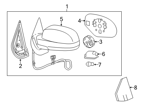 2012 GMC Sierra 2500 HD Outside Mirrors Diagram 4 - Thumbnail