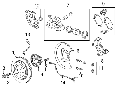 2021 Cadillac XT6 Brake Components, Brakes Diagram 2 - Thumbnail