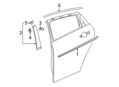 2019 Buick Regal TourX Exterior Trim - Rear Door Diagram