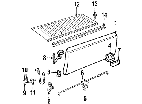 1988 GMC C2500 Tail Gate Diagram 1 - Thumbnail