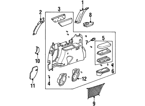 2004 Oldsmobile Silhouette Interior Trim - Side Panel Diagram