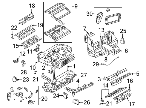 2005 Buick Rendezvous A/C Evaporator & Heater Components Diagram 3 - Thumbnail