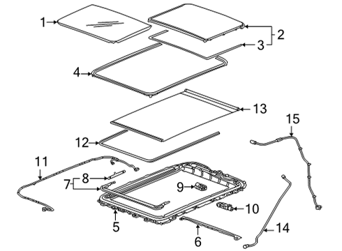 2021 GMC Yukon Motor Assembly, Sun Rf S/S (W/ Cont Mdl) Diagram for 84686584