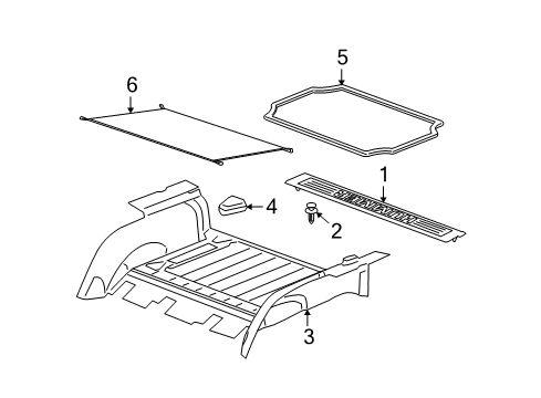 2007 Hummer H3 Interior Trim - Rear Body Diagram