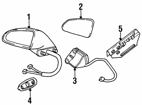 1999 Oldsmobile LSS Mirror Assembly, Outside Rear View Defog Rh Diagram for 20748654