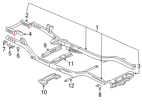 2004 Oldsmobile Bravada Bracket,Front Stabilizer Shaft Diagram for 12479993