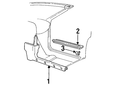 1996 Pontiac Firebird Panel, Body Hinge Pillar Trim *Graphite Diagram for 10247459