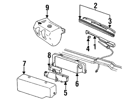 1994 Chevy C2500 Suburban Rear Wipers Diagram 1 - Thumbnail