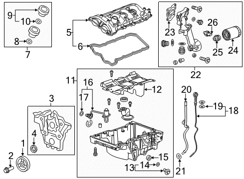 2019 Cadillac CTS Engine Parts & Mounts, Timing, Lubrication System Diagram 5 - Thumbnail