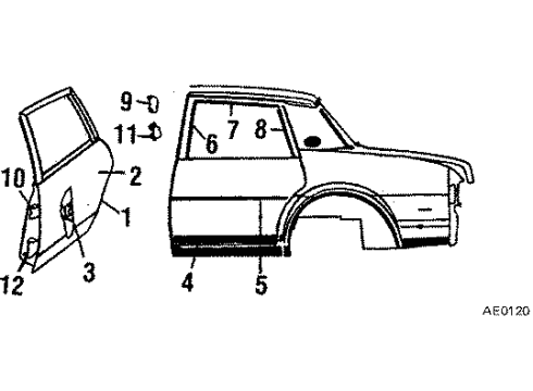 1984 Buick Skylark Rear Door Diagram