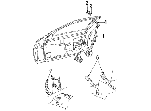 1995 Buick Regal Seat Belt Diagram 1 - Thumbnail