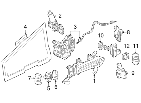 2023 Cadillac LYRIQ HANDLE ASM-FRT S/D O/S *SILVER V Diagram for 86816374