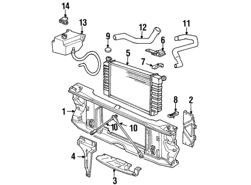 1988 Chevy K1500 Radiator & Components, Radiator Support Diagram 3 - Thumbnail