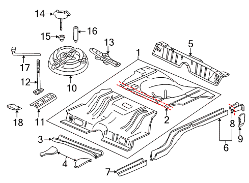 2007 Chevy Monte Carlo Rear Body - Floor & Rails Diagram