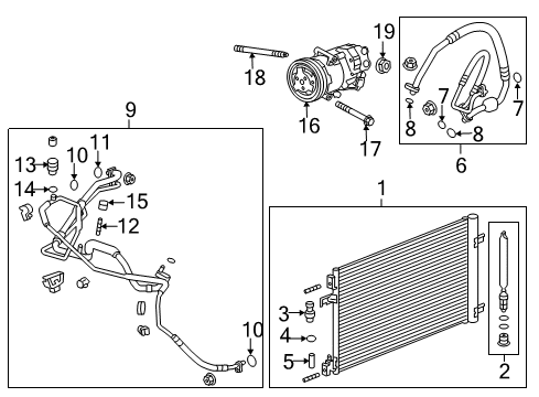 2016 Buick Verano Air Conditioner Compressor Kit Diagram for 13495846