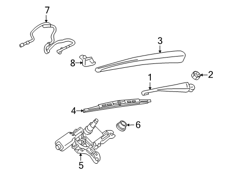 2010 Cadillac SRX Wiper & Washer Components Diagram 1 - Thumbnail